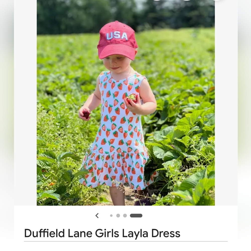 Duffield Lane Girls Layla Dress in Strawberry Fields size 5/6 - Picture 4 of 10